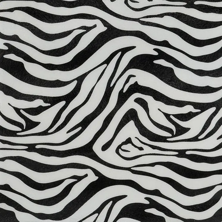 12" Black And White Zebra Iron And Resin Square Hanging Wall Tile
