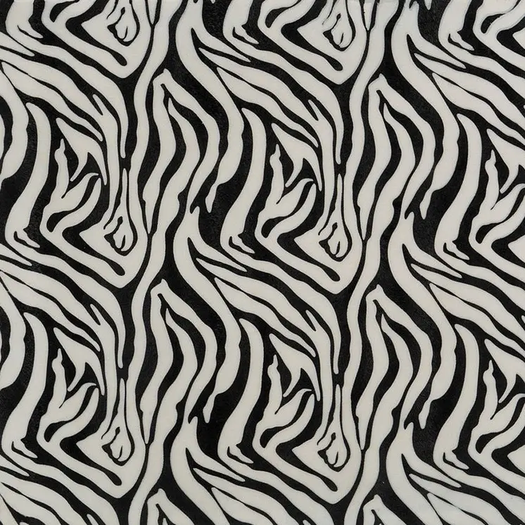 20" Black And White Zebra Iron And Resin Square Hanging Wall Tile