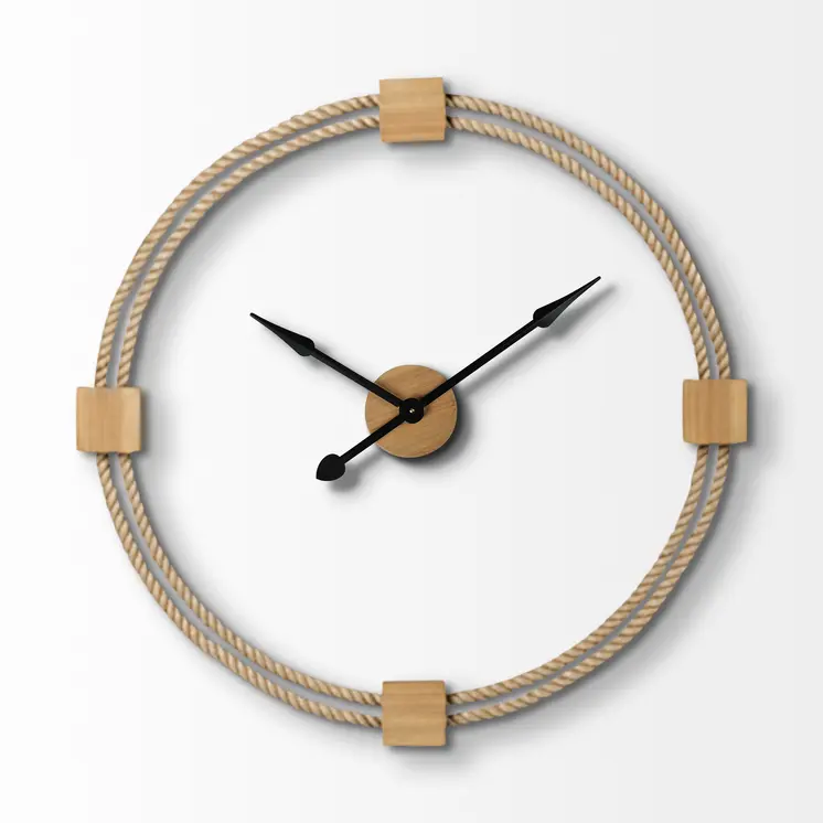 3" Circle Brown Metal Skeleton Wall Clock
