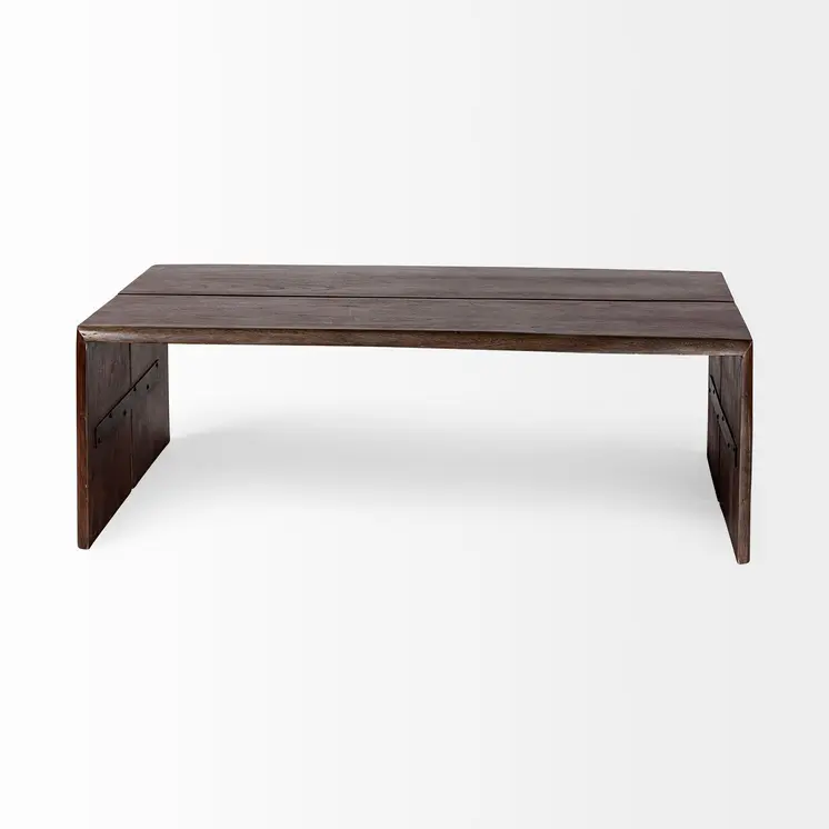 25" Brown Solid Wood Live Edge Coffee Table