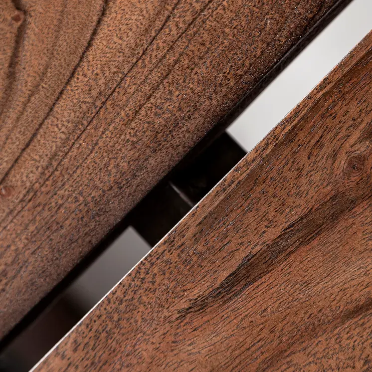 25" Brown Solid Wood Live Edge Coffee Table
