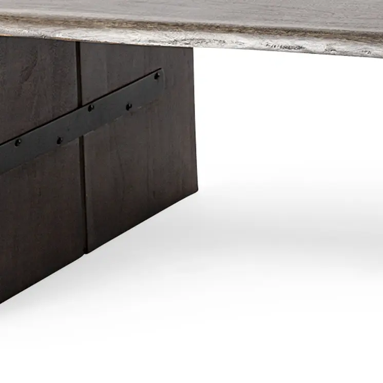 25" Brown Solid Wood Live Edge Coffee Table