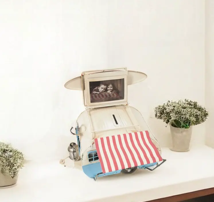 Piggy Bank And Picture Frame Camper Trailer Model
