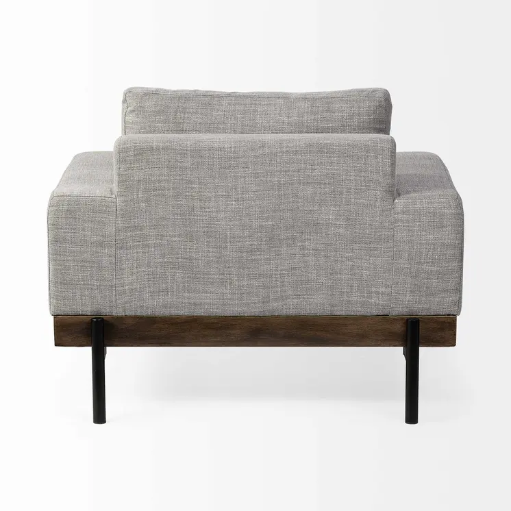 41" Gray and Black Fabric Club Chair