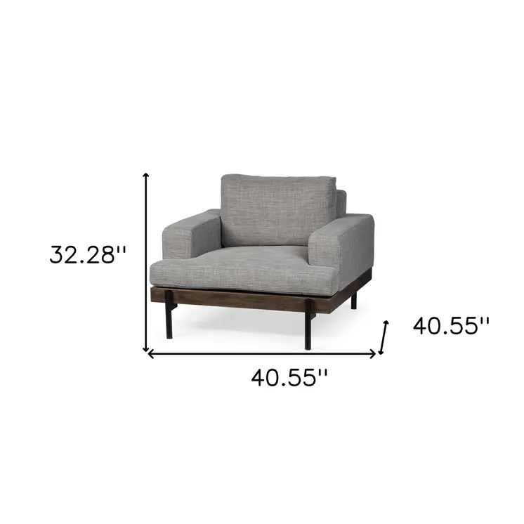 41" Gray and Black Fabric Club Chair