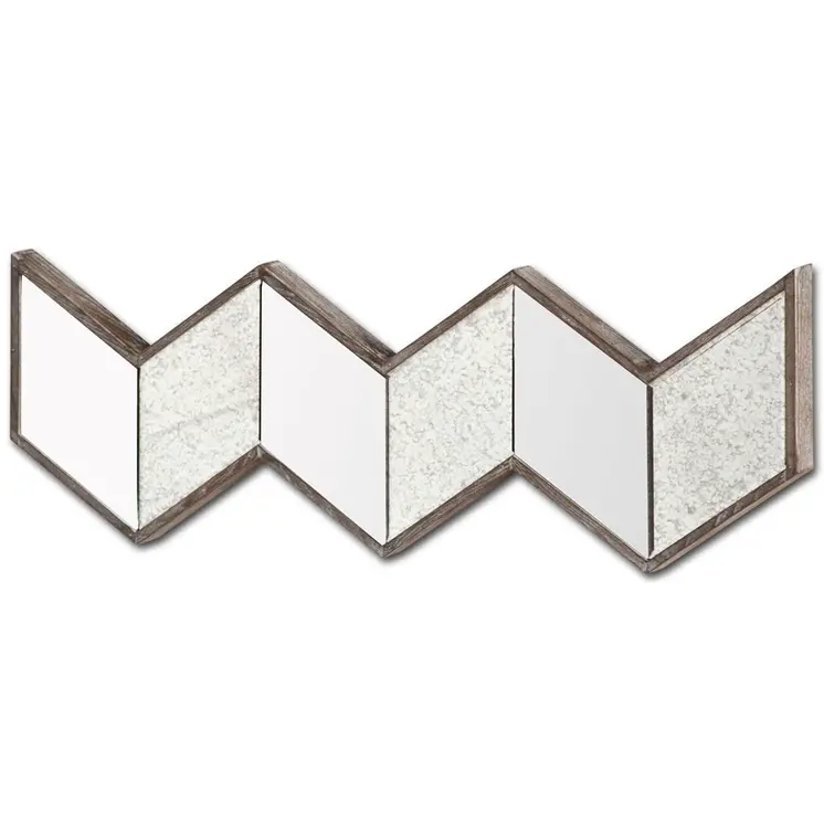 12" Natural Novelty Wood Framed Accent Mirror