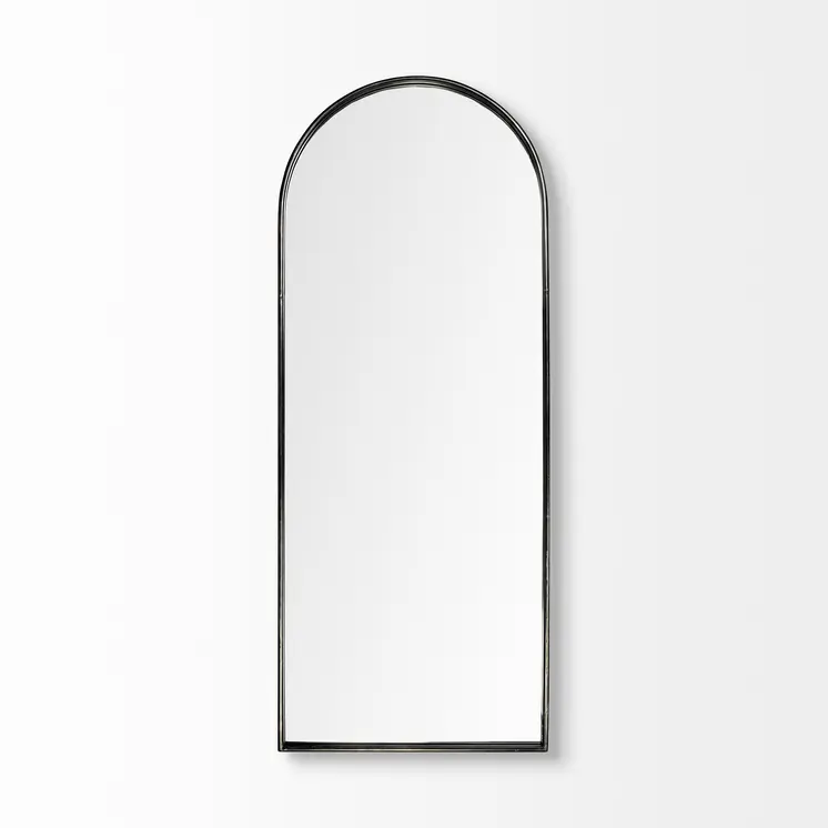 Black Arch Full Length Hanging Metal Mirror
