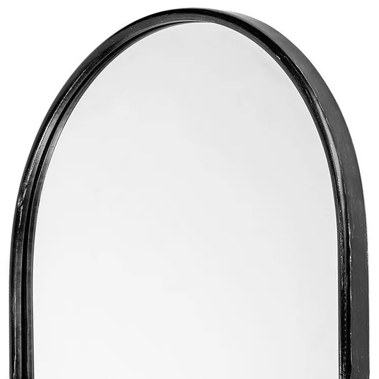 36" Black Oval Metal Framed Accent Mirror