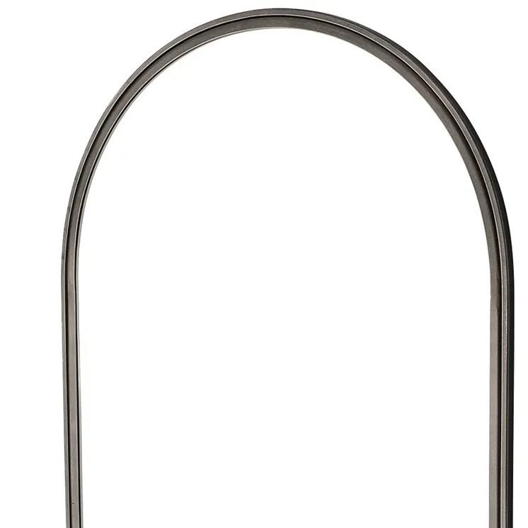 30" Brown Arch Wood Framed Accent Mirror