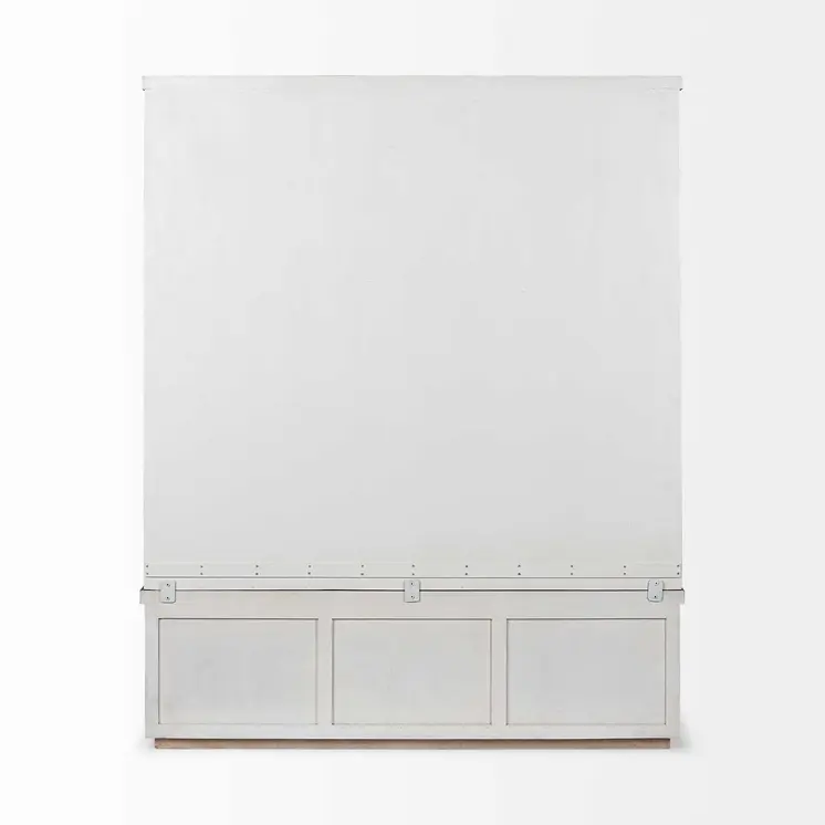 White And Medium Brown Wood Hall Tree With Storage