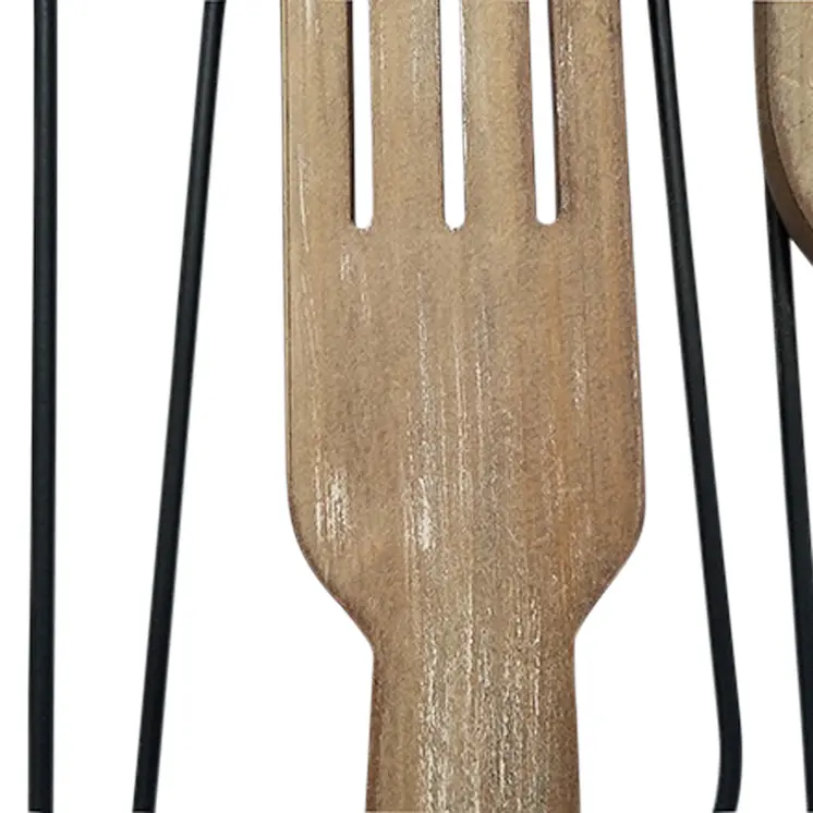 Kitchen Utensils Wall Decor With Metal Outlines