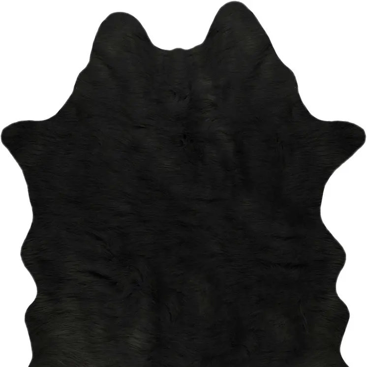 5' X 8' Black Shag Hand Knotted Area Rug