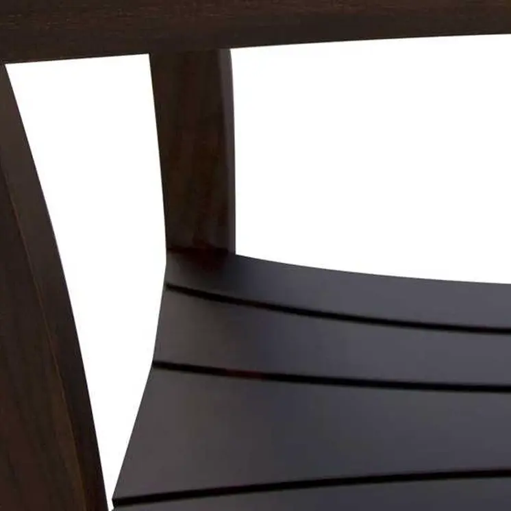 Rectangular Teak Shower Bench With Shelf And Handles In Brown Finish