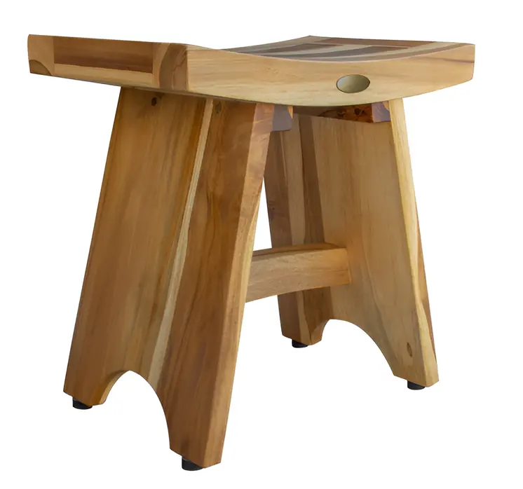 18" Natural Teak Rectangular Shower Bench