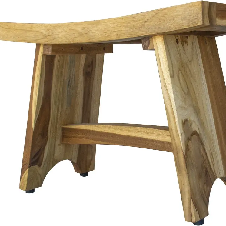 Contemporary Teak Outdoor Bench In Natural Finish