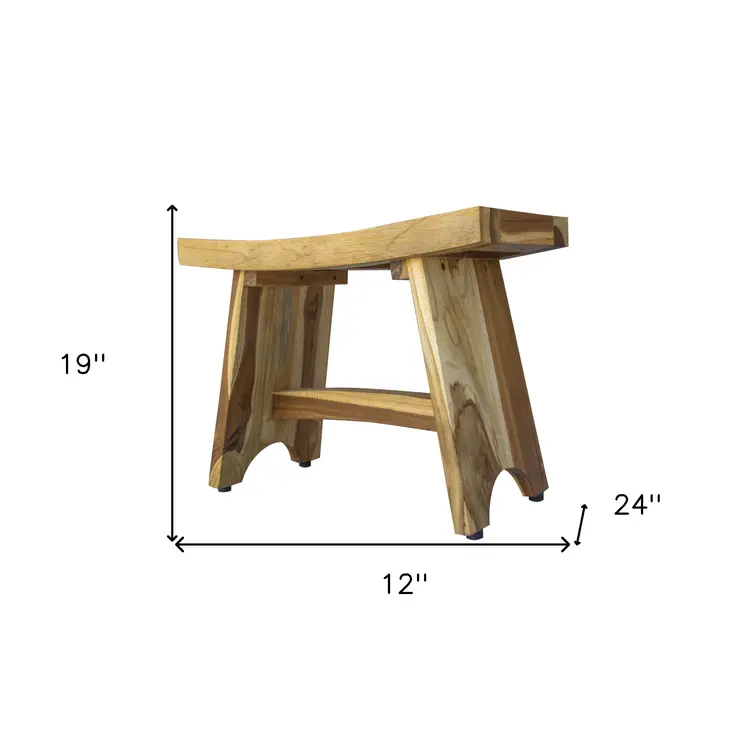Contemporary Teak Outdoor Bench In Natural Finish