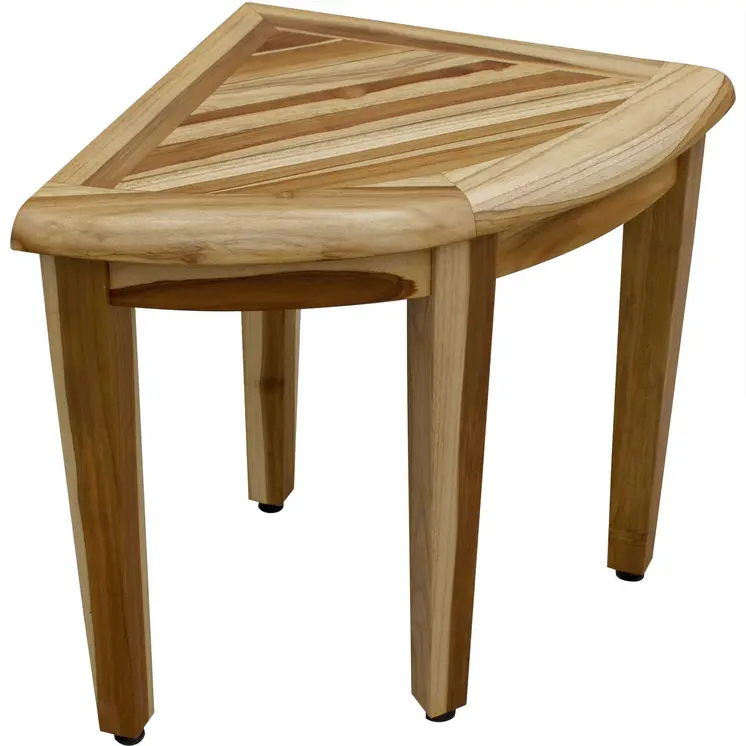 23" Natural Teak Corner Shower Bench