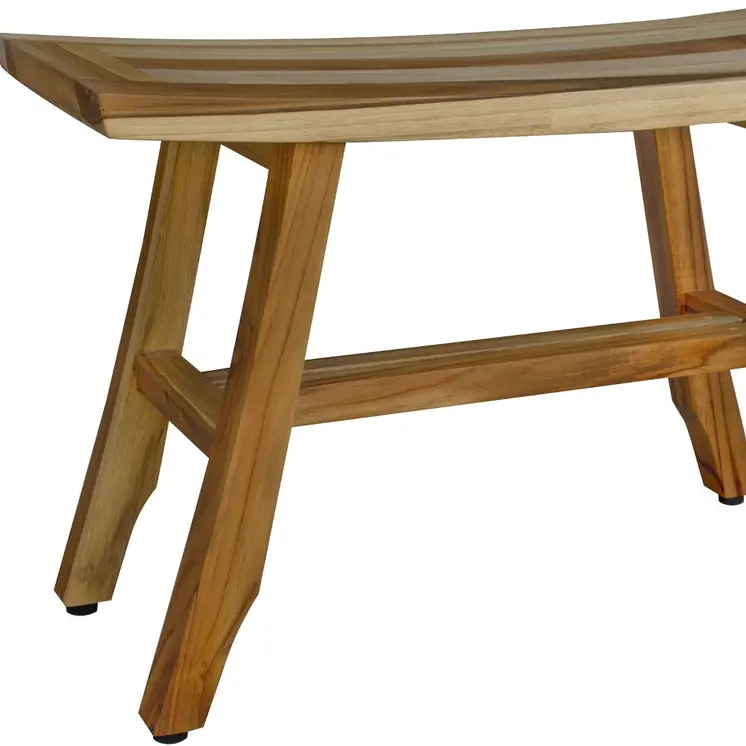 Contemporary Teak Shower Bench In Natural Finish