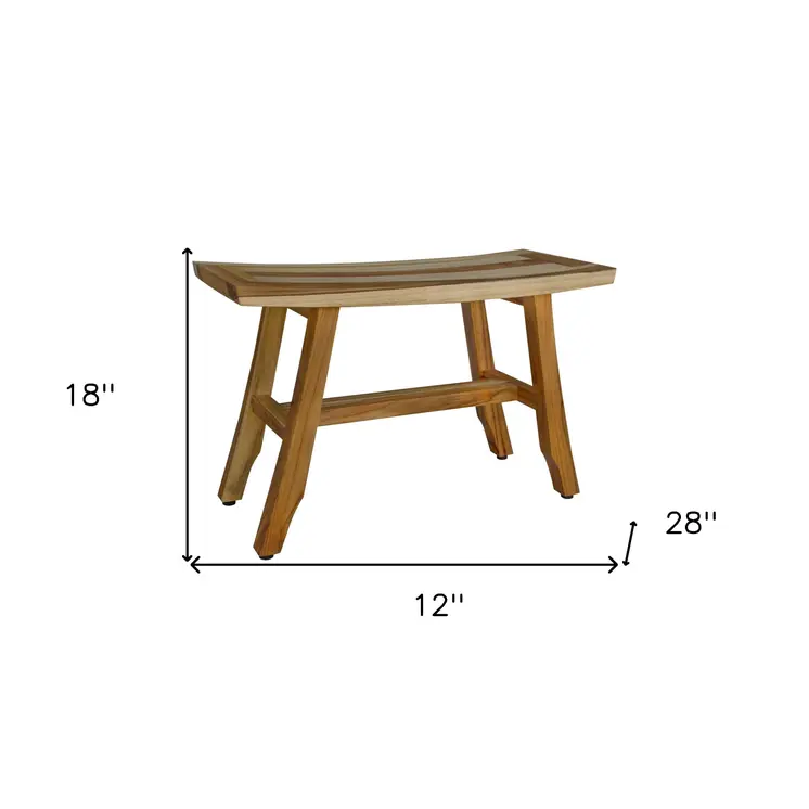 Contemporary Teak Shower Bench In Natural Finish