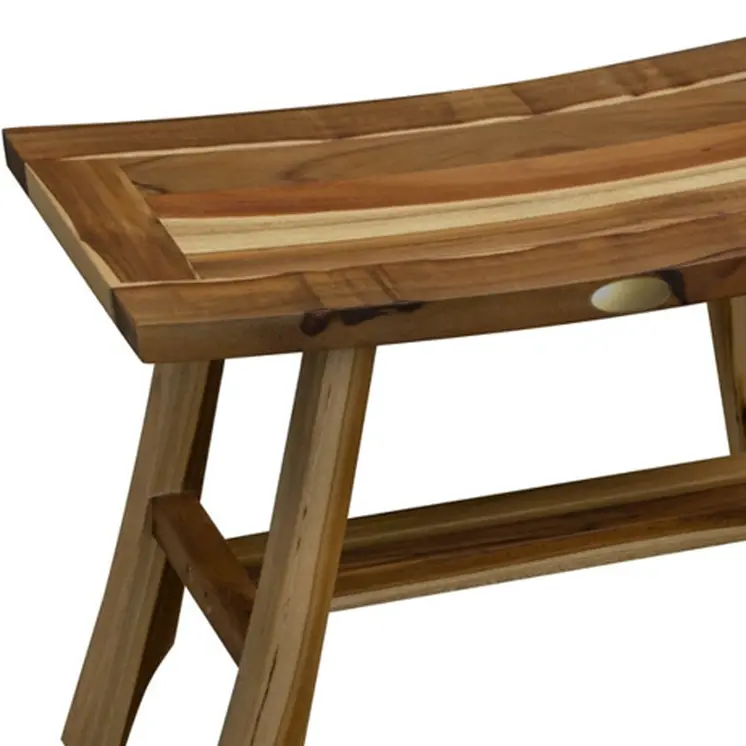 Contemporary Teak Shower Stool Or Bench In Natural Finish