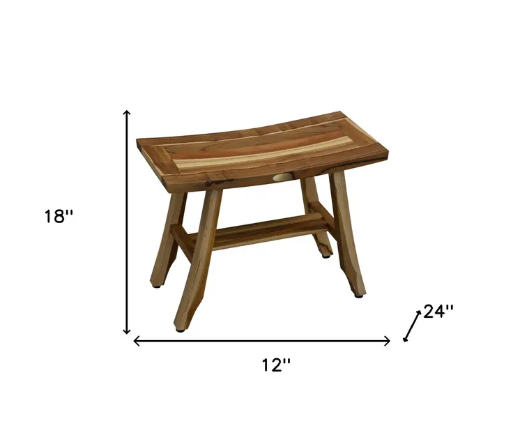 Contemporary Teak Shower Stool Or Bench In Natural Finish