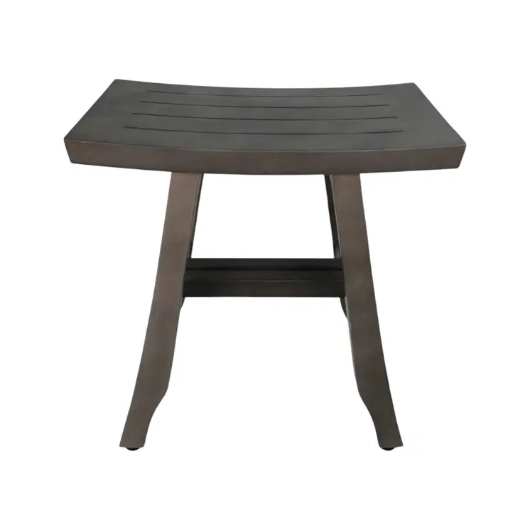 18" Antiqued Gray Teak Rectangular Shower Bench