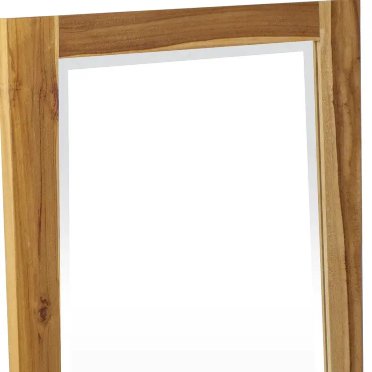 Solid Teak Wall Mirror In Natural Finish