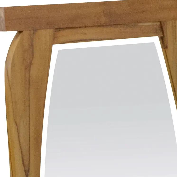 35" Brown Abstract Wood Framed Accent Mirror