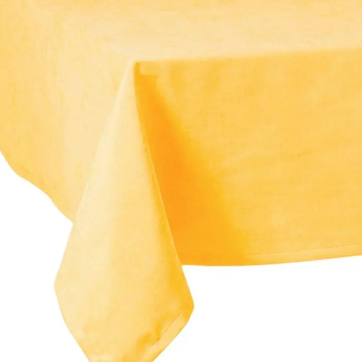 55" X 55" Yellow Polyester Square Tablecloth
