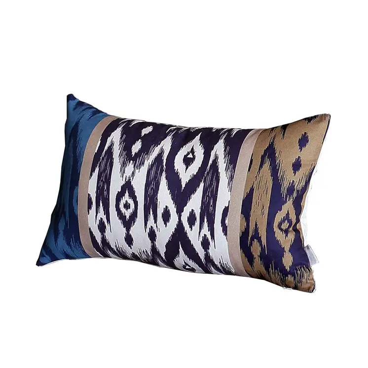 Set of Four 12" X 20" Beige Fabric Lumbar Throw Pillow Covers