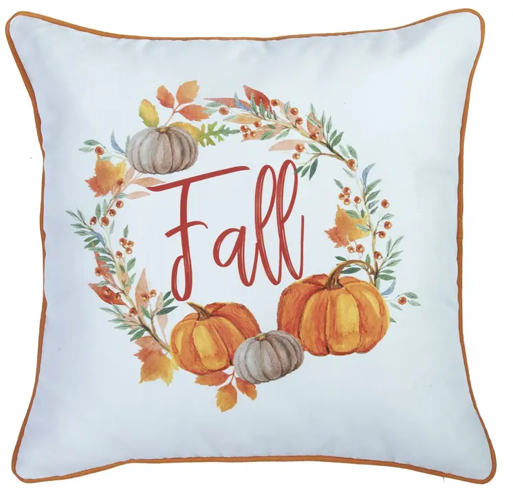 Set Of 2 18" Fall Thanksgiving Pumpkin Throw Pillow Cover