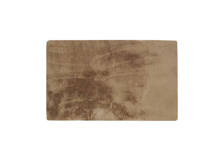 3' X 5' Taupe Shag Hand Knotted Area Rug