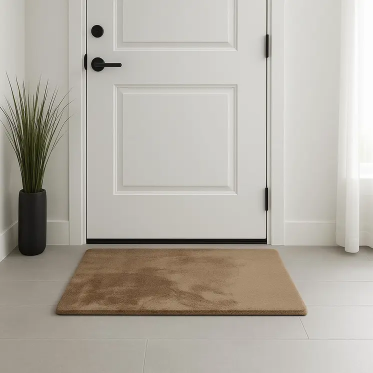 3' X 5' Taupe Shag Hand Knotted Area Rug