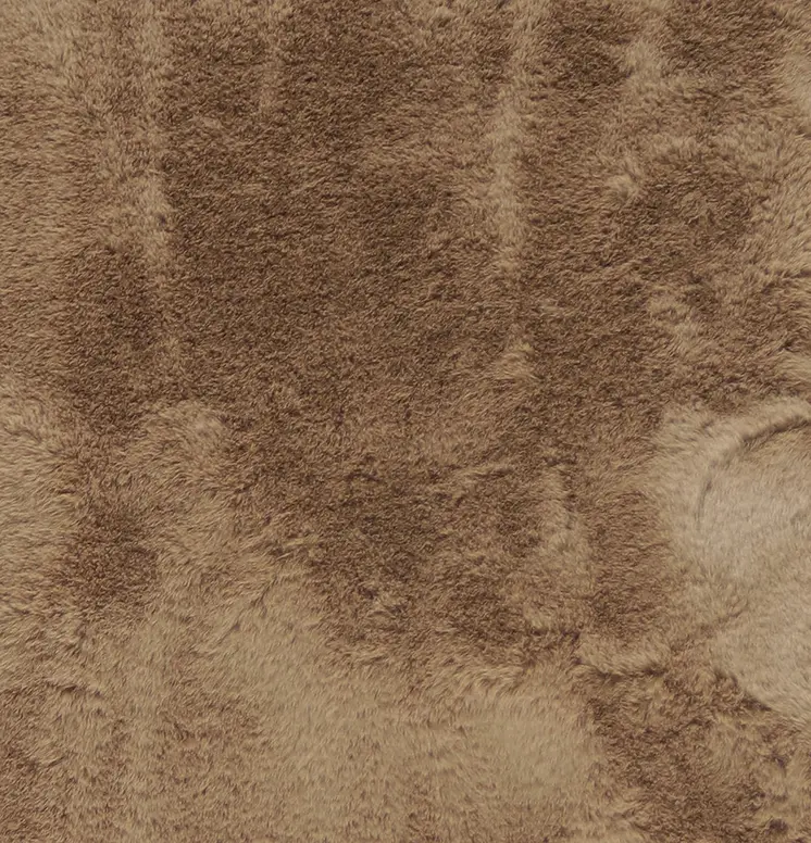 3' X 5' Taupe Shag Hand Knotted Area Rug