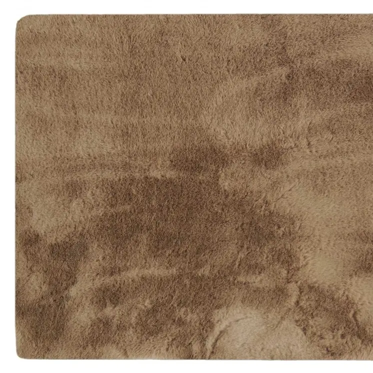 3' X 5' Taupe Shag Hand Knotted Area Rug