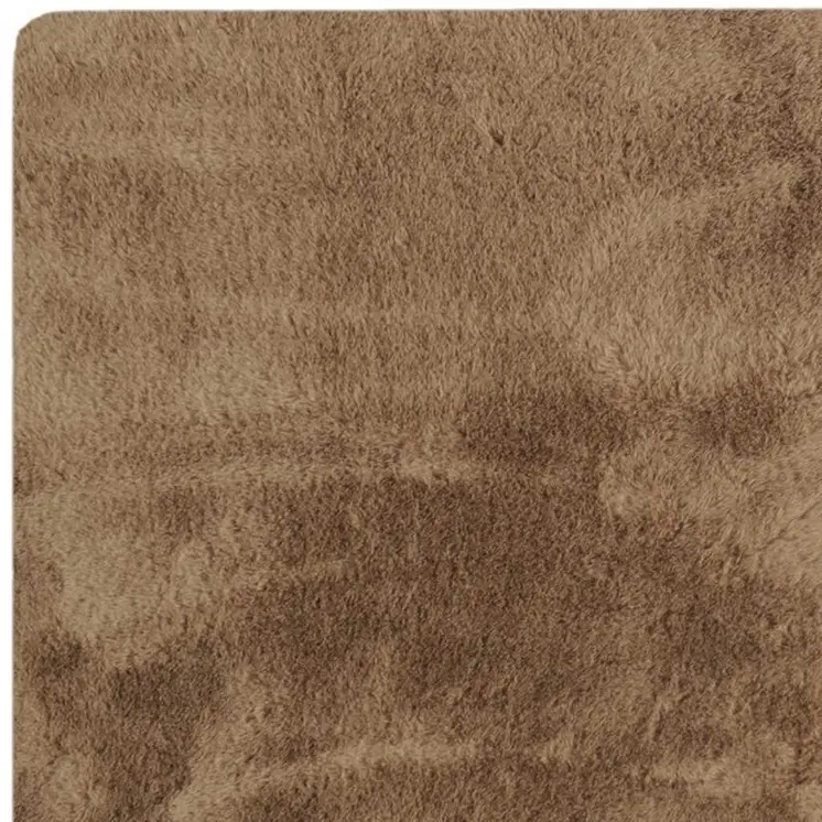 3' X 5' Taupe Shag Hand Knotted Area Rug