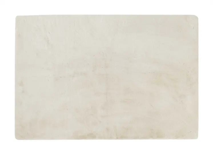 5' X 8' Ivory Shag Hand Knotted Area Rug
