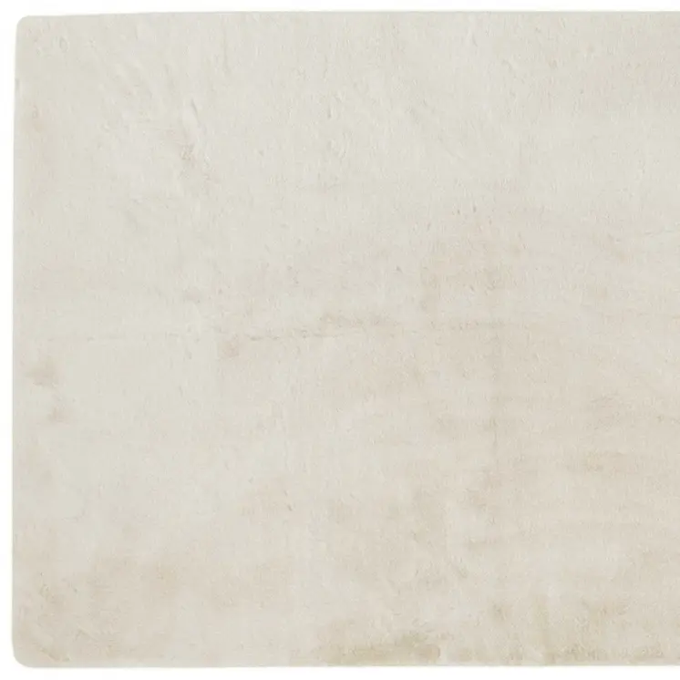 5' X 8' Ivory Shag Hand Knotted Area Rug