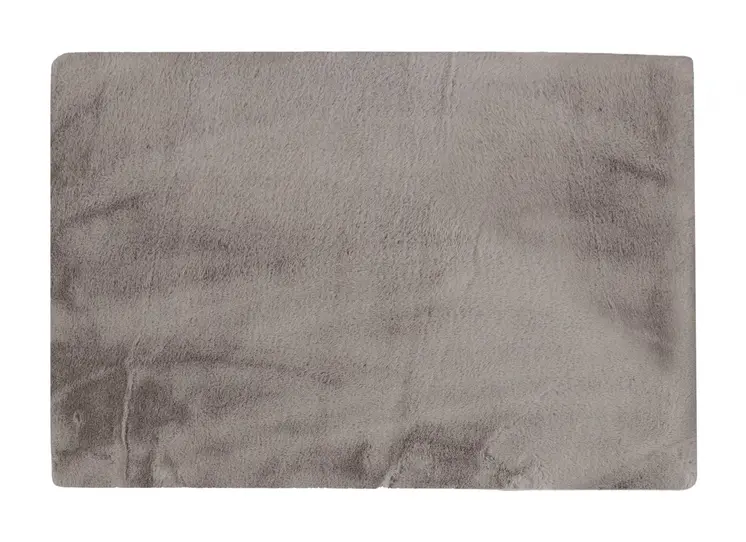 5' X 8' Gray Faux Fur Washable Area Rug