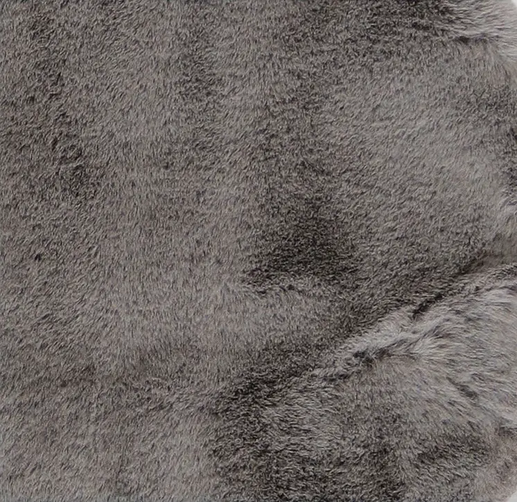 5' X 8' Gray Faux Fur Washable Area Rug