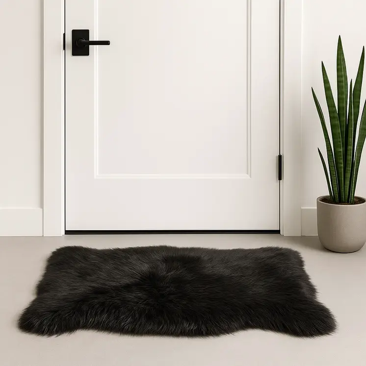 2' X 3' Black Shag Area Rug