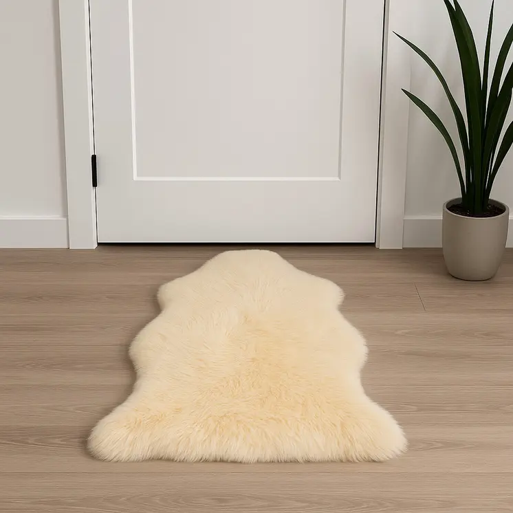 2' X 3' Beige Shag Area Rug