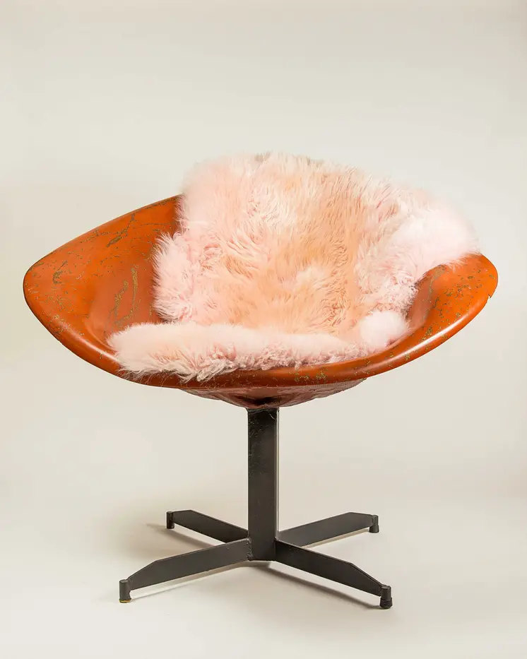 2' X 3' Rose New Zealand Natural Shearling Sheepskin Rug