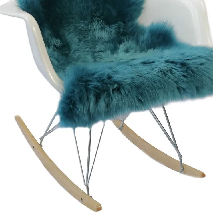 2' X 3' Steel Blue New Zealand Natural Sheepskin Rug