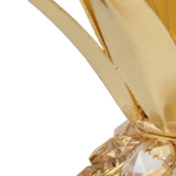 11" Gold Faux Crystal And Faux Gold Decorative Pineapple Tabletop Sculpture