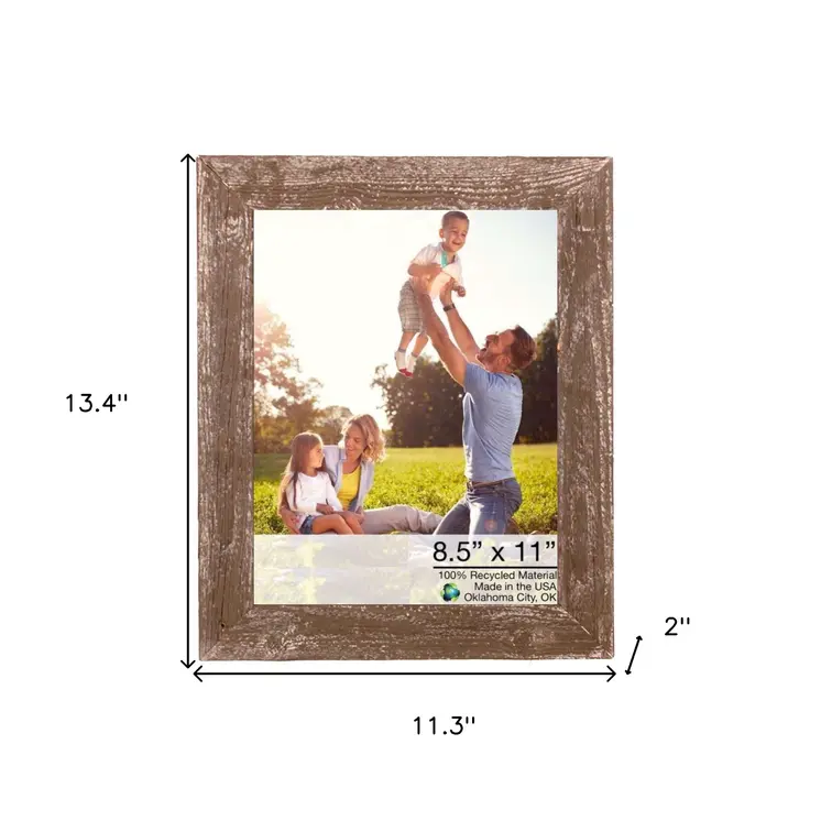 8.5" X 11" Rustic Espresso Picture Frame