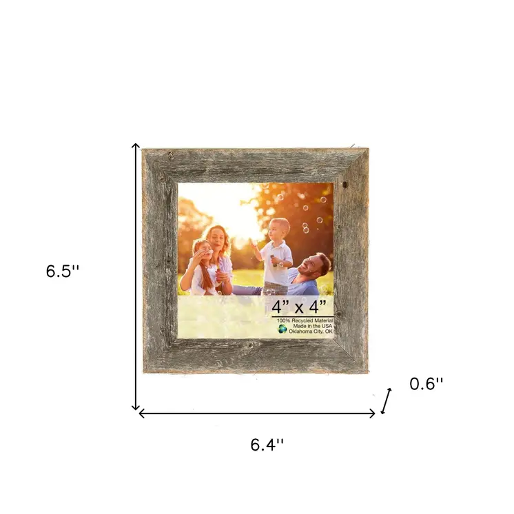 4" X 4" Natural Weathered Gray Picture Frame
