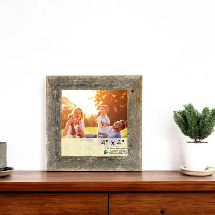 4" X 4" Natural Weathered Gray Picture Frame