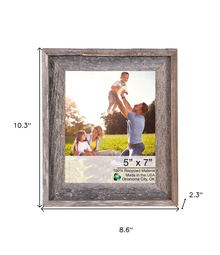 5" X 7" Natural Weathered Gray Picture Frame
