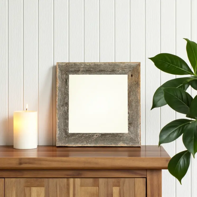 6" x 6" Gray Solid Wood Tabletop Picture Frame